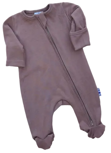 Zip & Snuggle Babygro - Chocolate