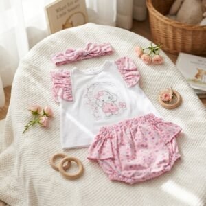 Baby Ele Frilly Set with Headband