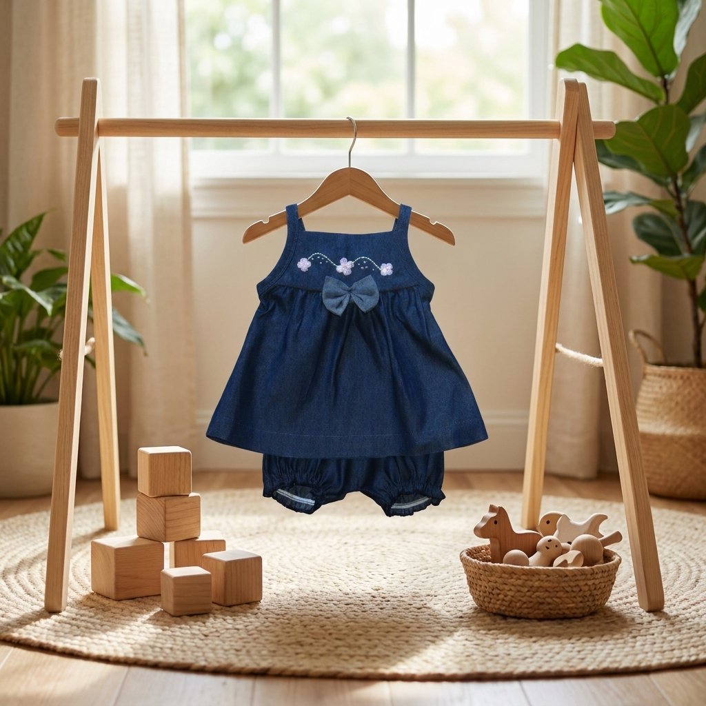 Blossom Bow Denim Set