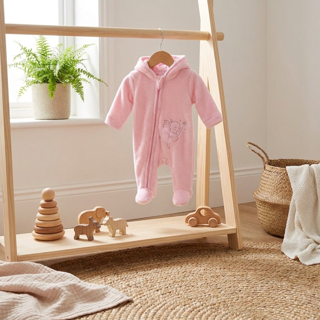 Bunny Cuddles Velour Babygro