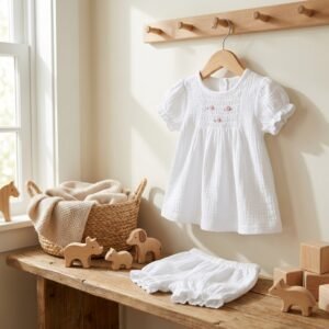 Tiny Petals Smock Dress Set