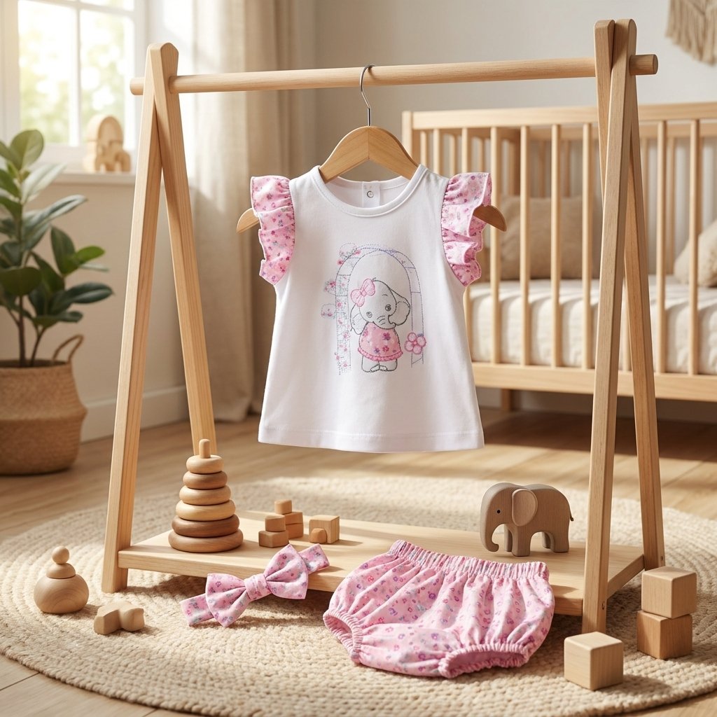 Baby Ele Frilly Set with Headband - Image 2