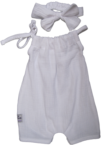 Baby Cotton Romper and Headband - Image 3