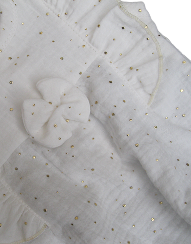 Muslin Dress & Pantaloons Set With Bow Detail - Image 2
