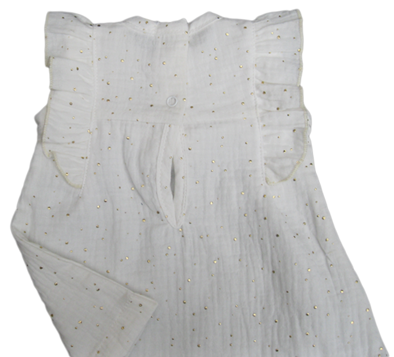 Muslin Dress & Pantaloons Set With Bow Detail - Image 5