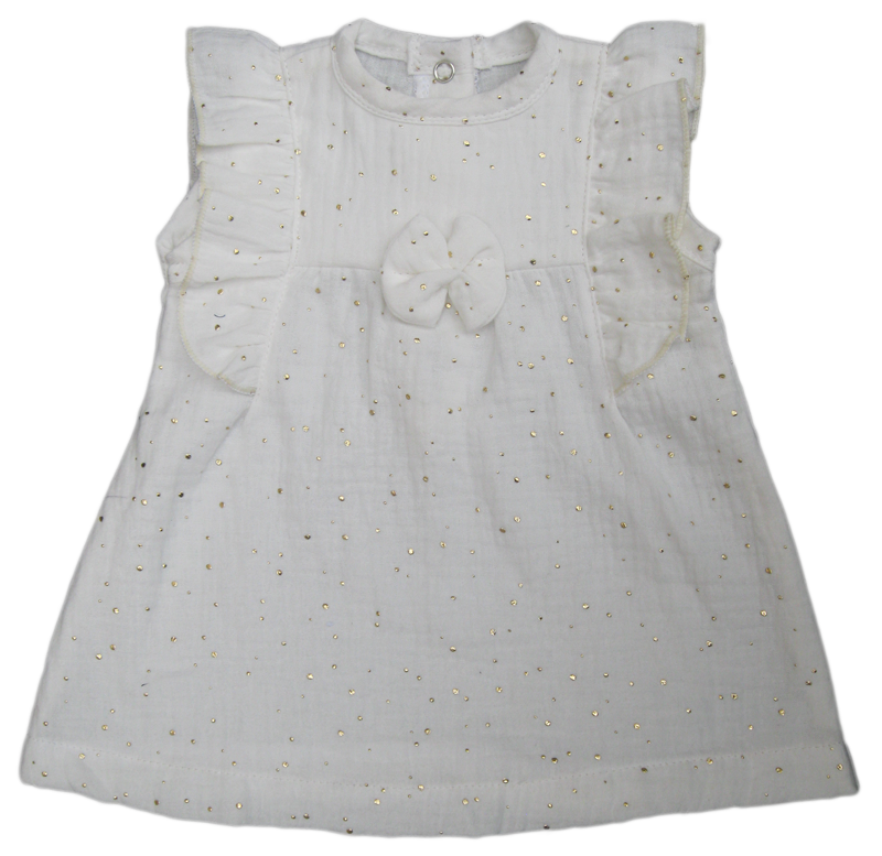 Muslin Dress & Pantaloons Set With Bow Detail - Image 6