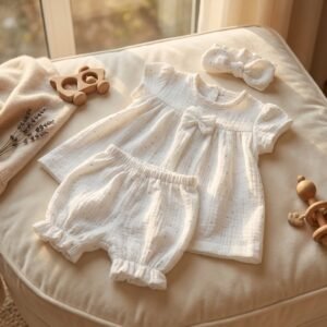 Twinkle Charm Muslin Dress Set