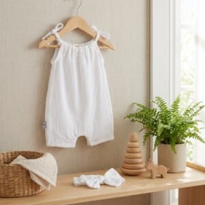 Baby Cotton Romper and Headband
