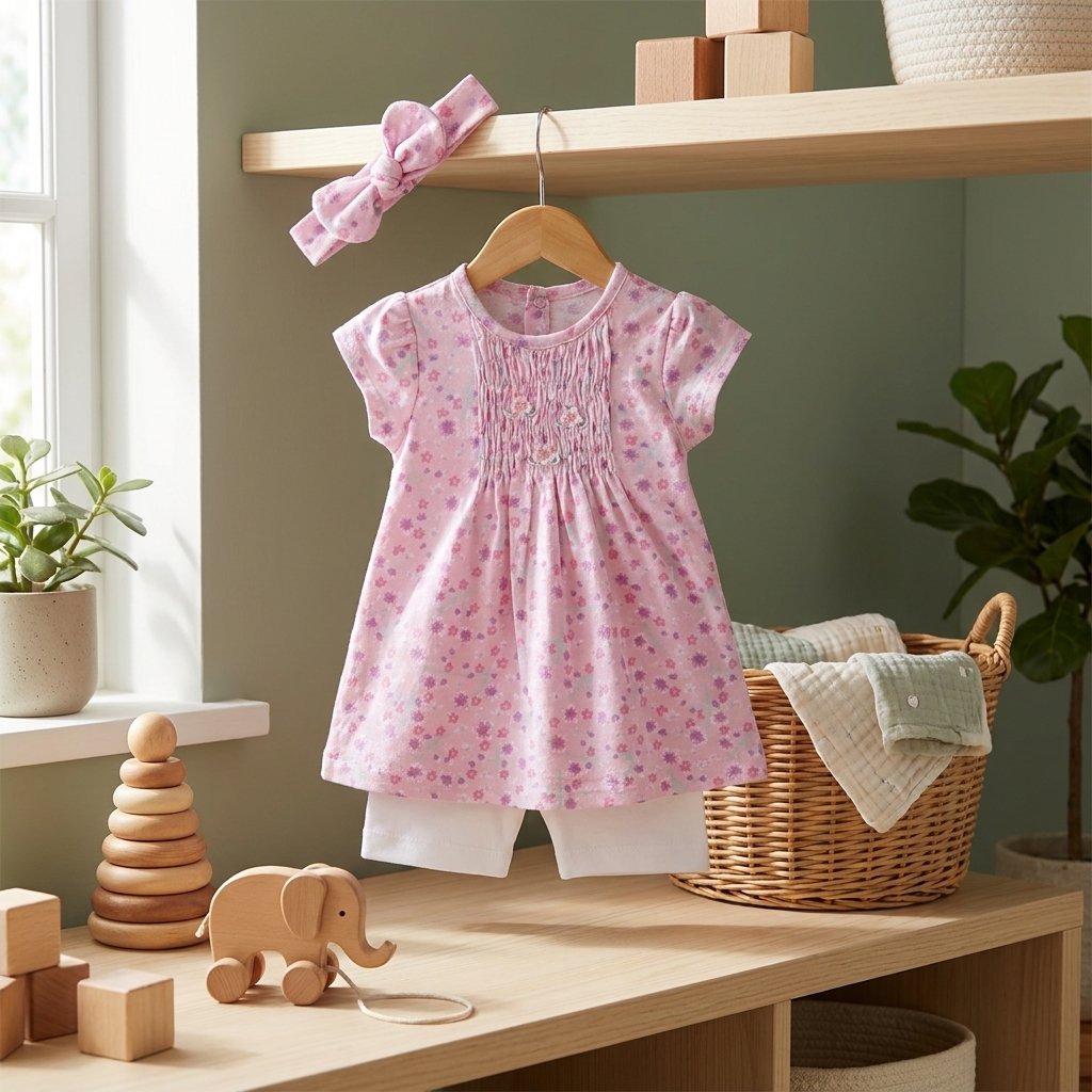 Floral Baby Outfit Set - Image 3
