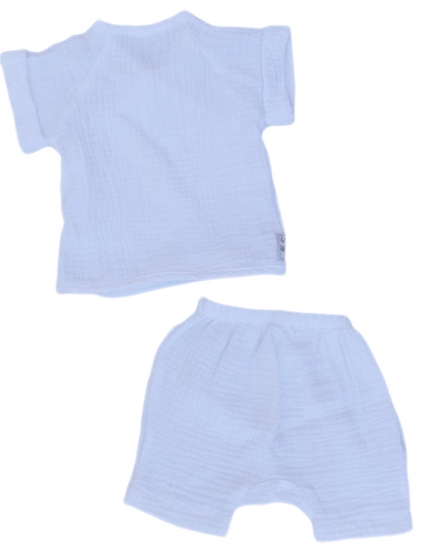 White Muslin 2-Piece Set – Gender Neutral Baby Outfit - Image 2