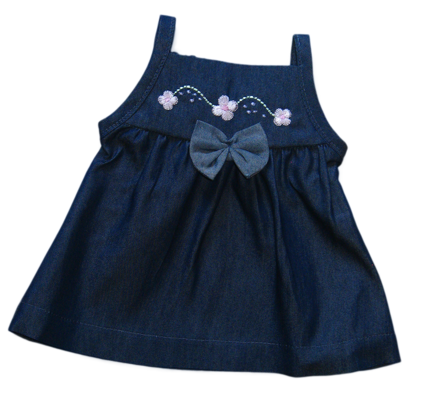 Baby Girls Denim Dress Set with Sunhat - Image 4