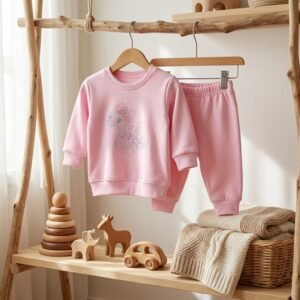 Baby Pink Sweatshirt & Pants Set