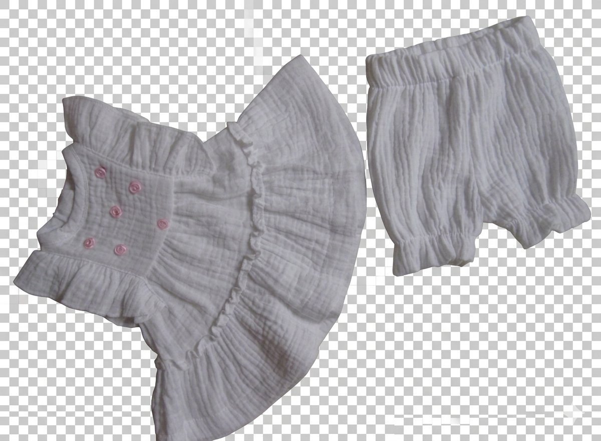Muslin Dress & Pantaloons Set for 43cm Dolls – 2-Piece White Muslin Tiered Dress and Ruffle Bloomers Doll Clothes Outfit - Image 4
