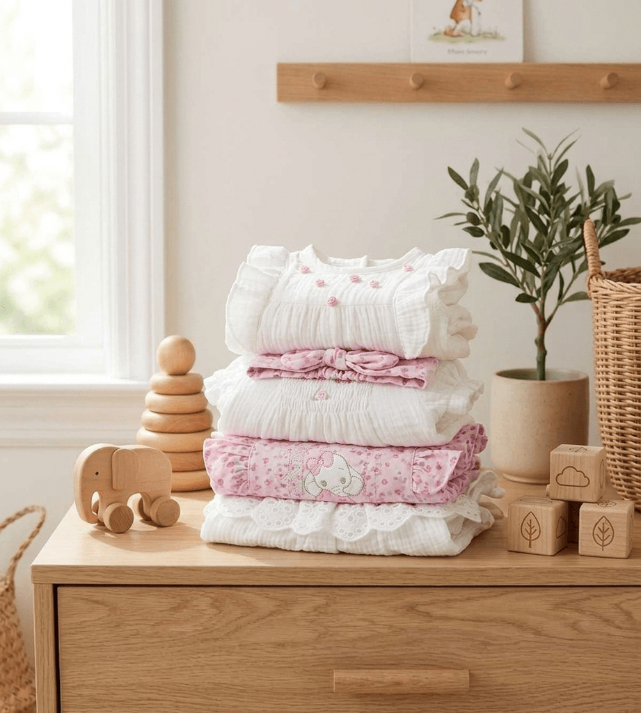 Lightweight newborn clothing layers for cool spring mornings