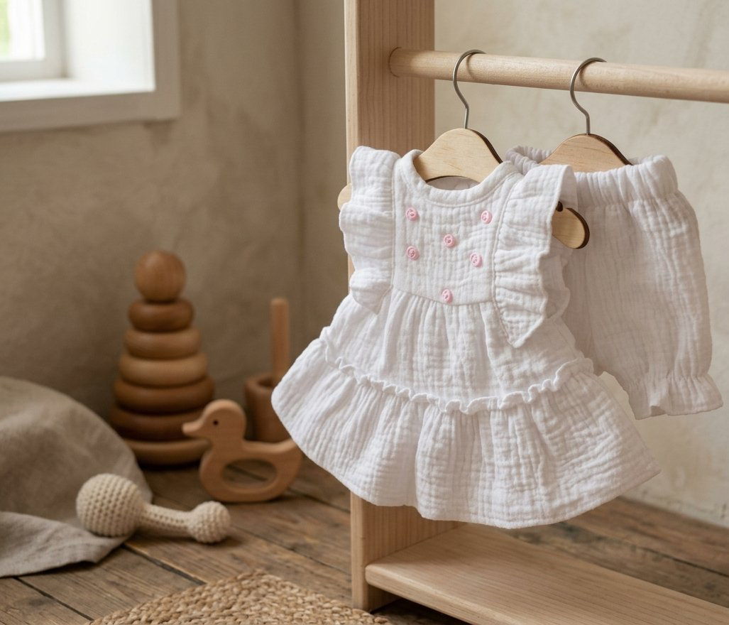 muslin doll dress set